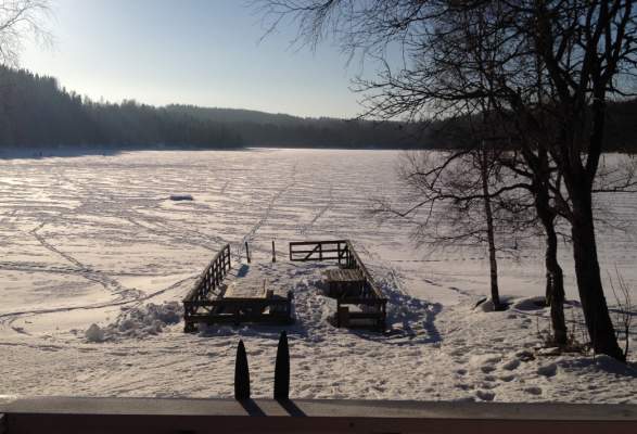 Ice Fishing From The Selmer Cabin Fishing Boverbru Norway
