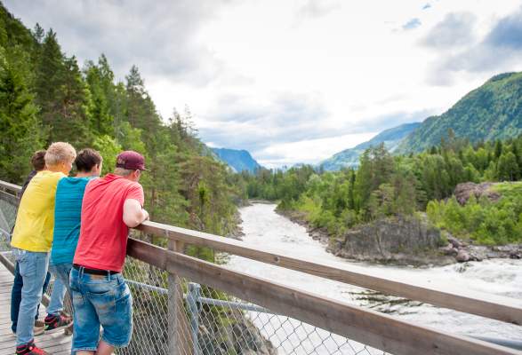 The Suspension Bridge Across Hell Biking Dalen Norway