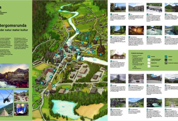 kart over lom Bergomsrunda | Vandring gjennom Lom nasjonalparklandsby | Guided 
