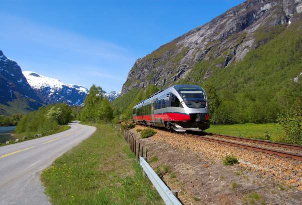 getting around by train railway lines in norway