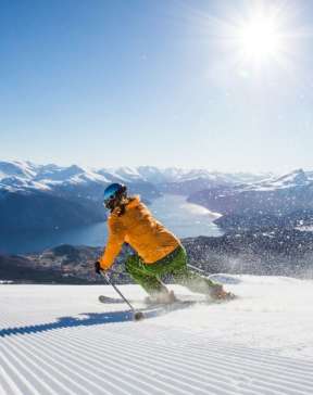 Alpine skier at Strandafjellet, Fjord Norway