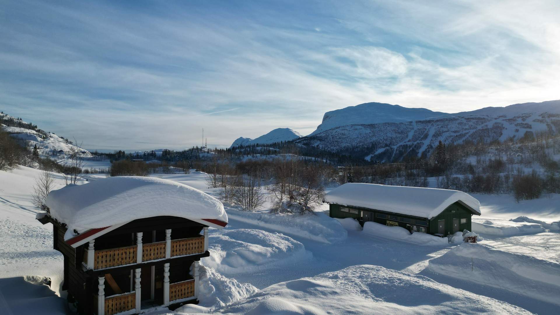 Stabbur i Hemsedal med snø