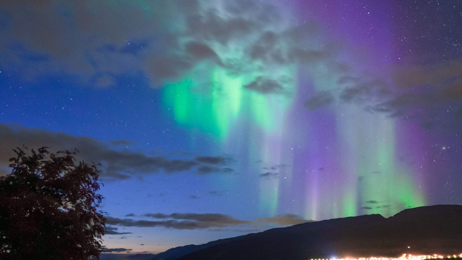 Northern lights in the sky