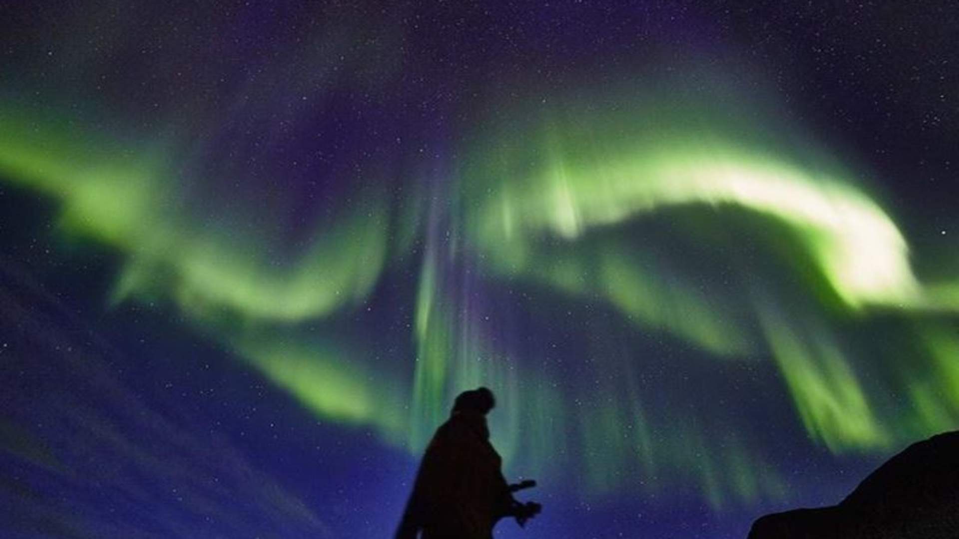 Jakten på nordlyset i Tromsø på tysk