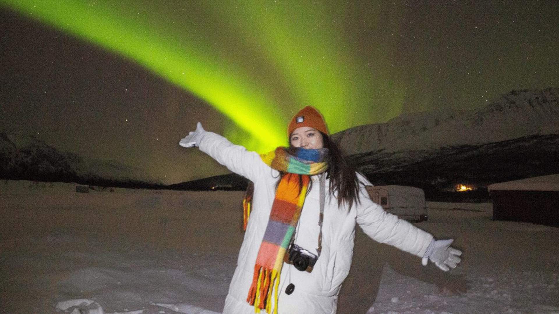 Nordlys med minibuss