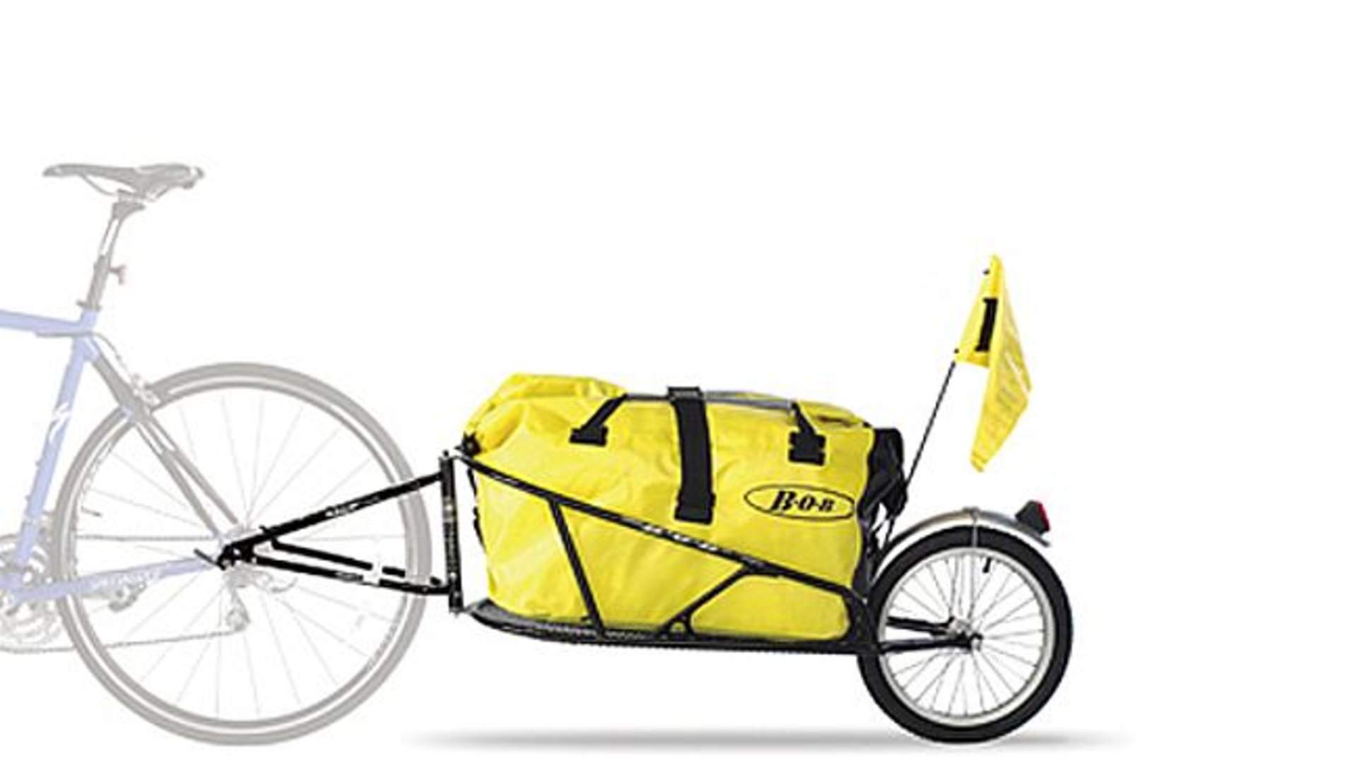 Various cargo and child bike trailers