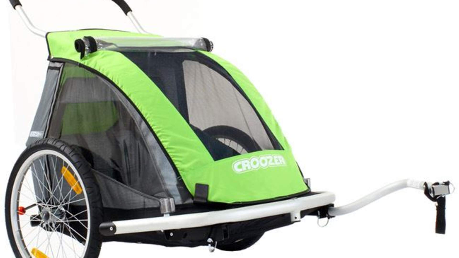 Various cargo and child bike trailers