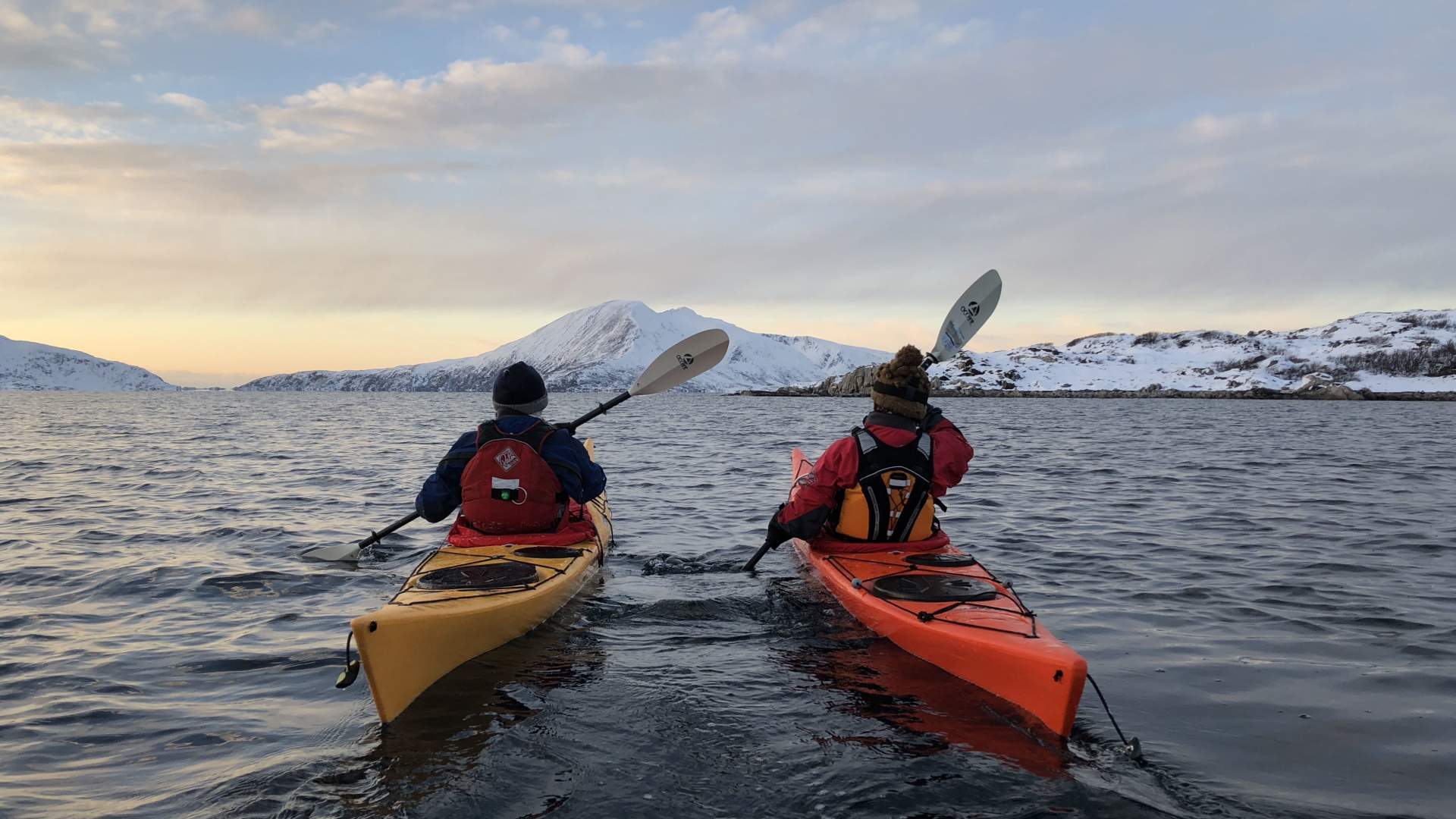 Private three days Arctic Camp with kayaking, skiing and snowshoeing - all inclusive