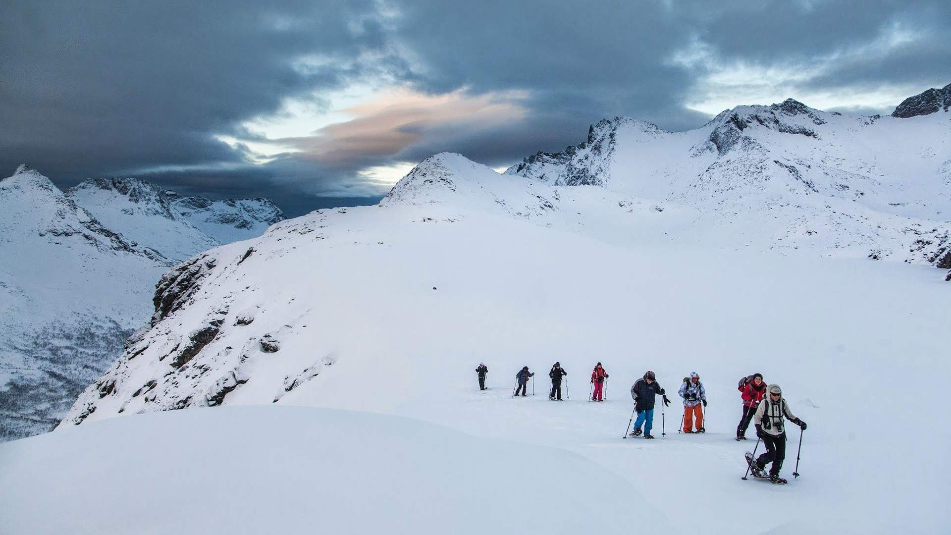 Guided snowshoe hill hike