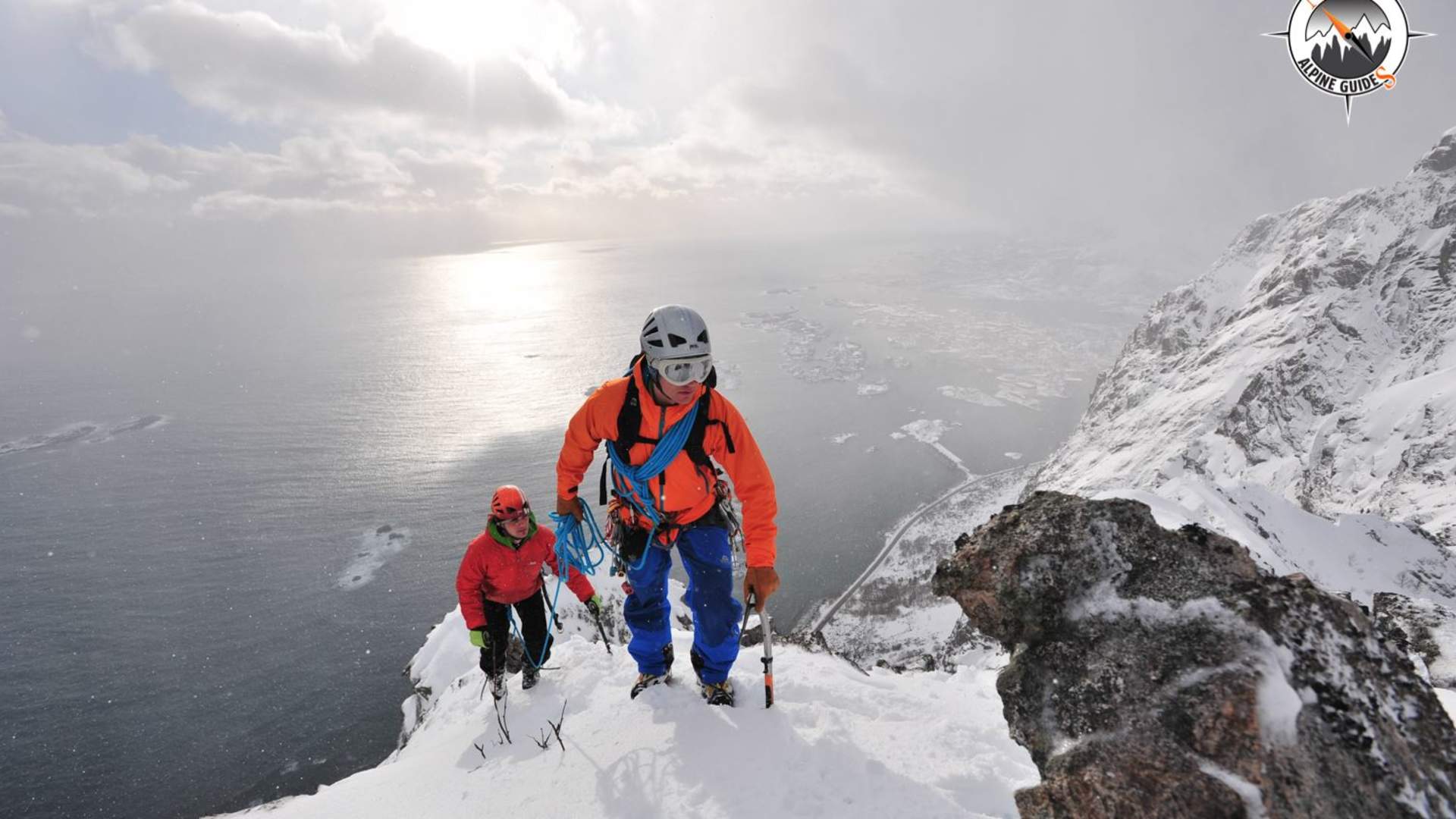 Alpine Ice Climbing in Lofoten, Norway