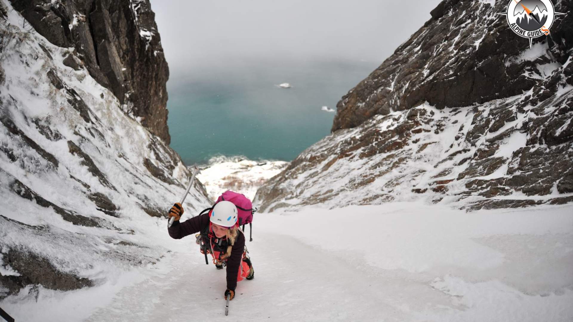 Alpine Ice Climbing in Lofoten, Norway
