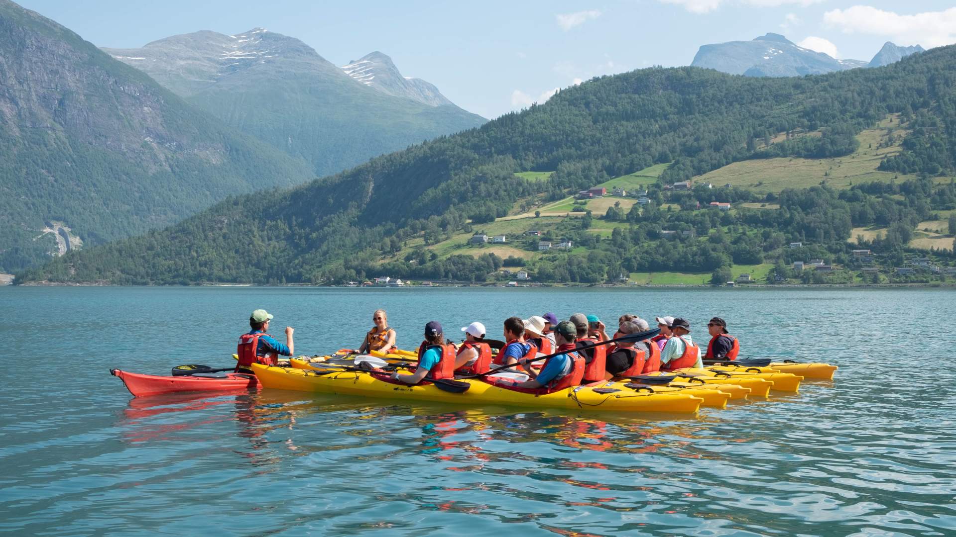 Kayak on the fjord with Olden Active