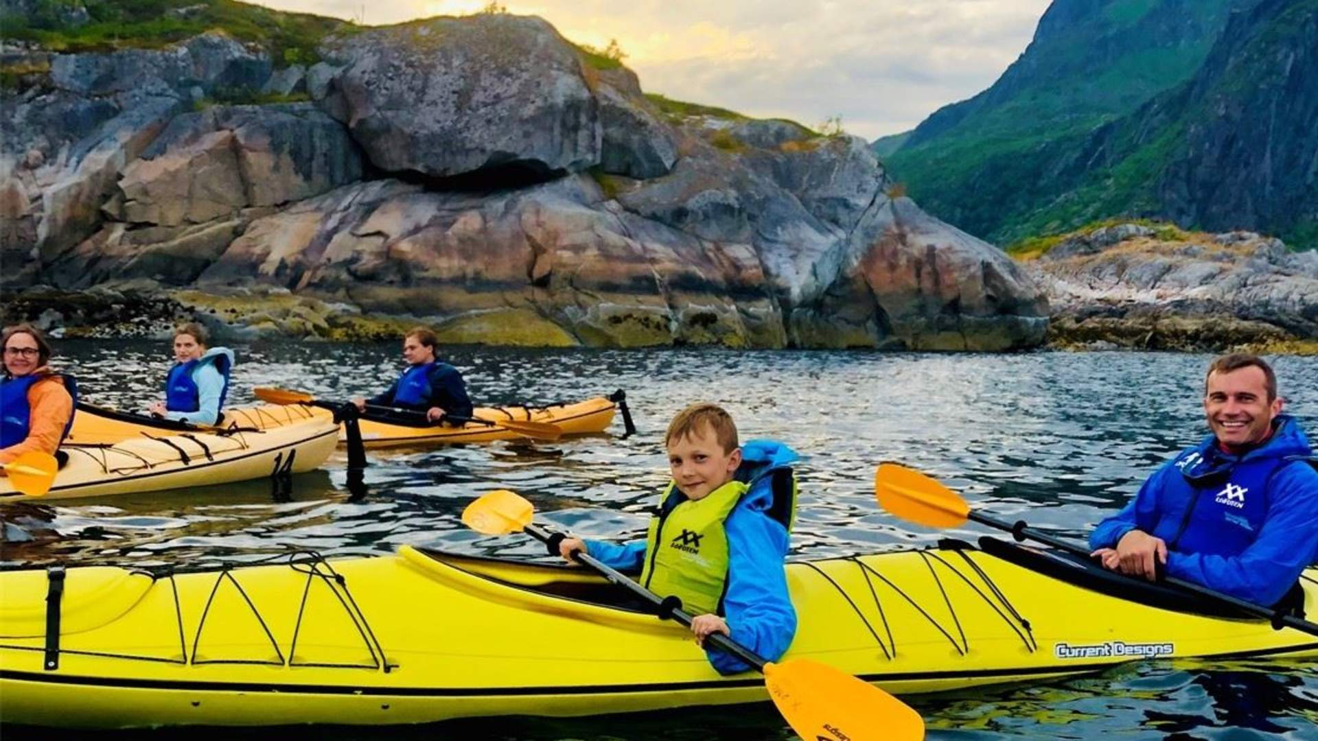 Family kayaking