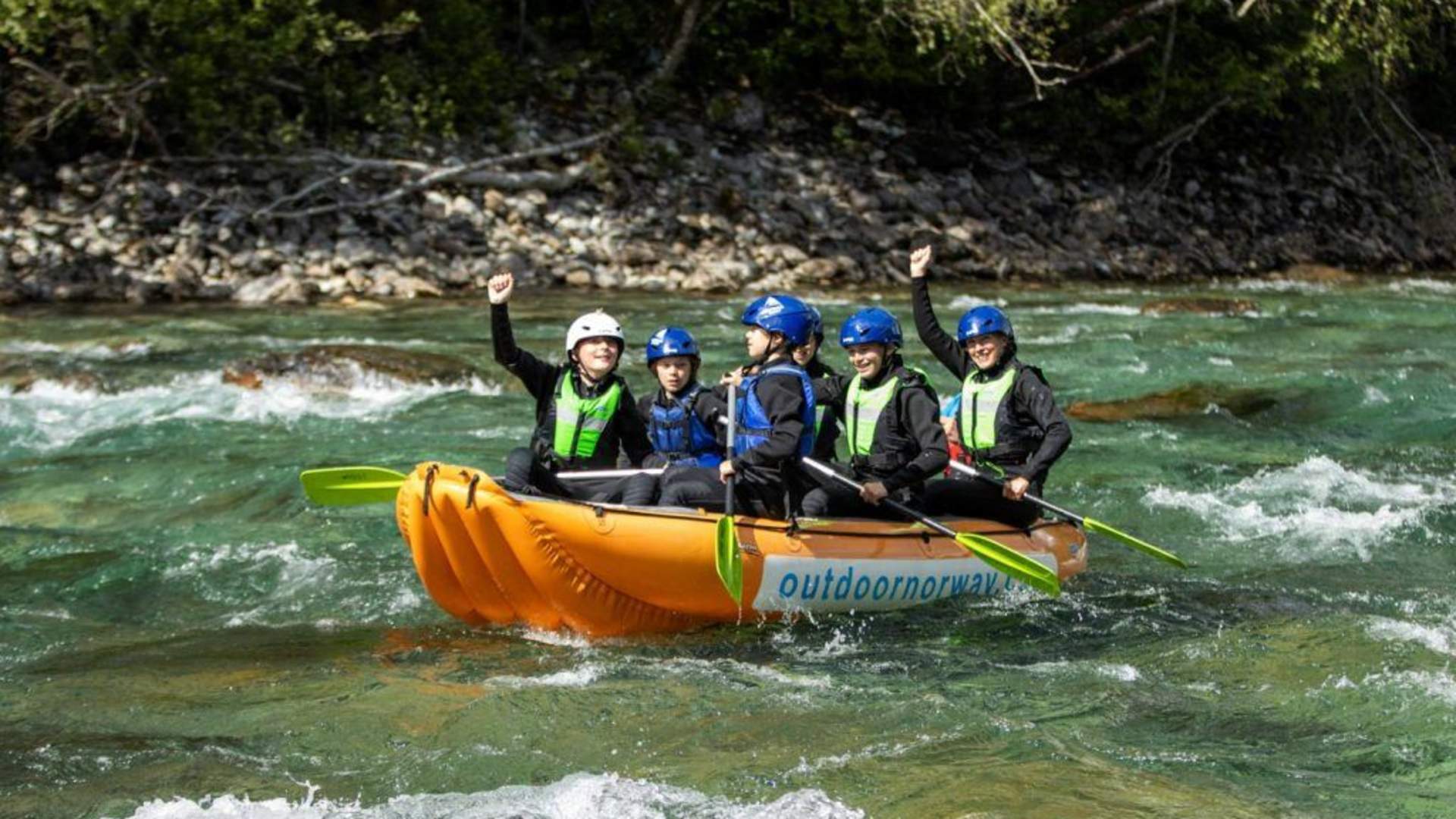 Family rafting grade 2 in Raundal River, Voss, Outdoor Norway