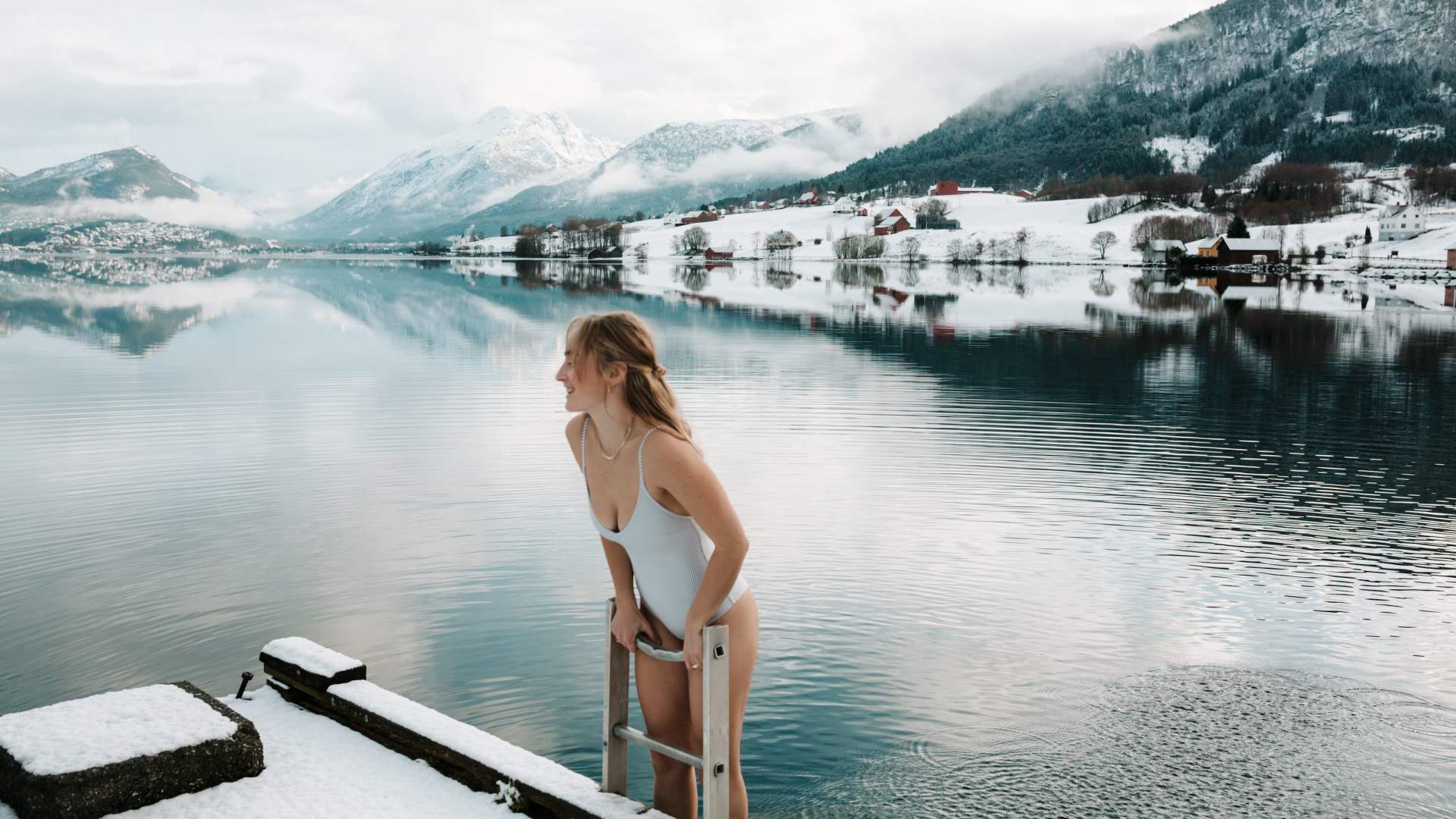 Ice swimming in Nordfjord