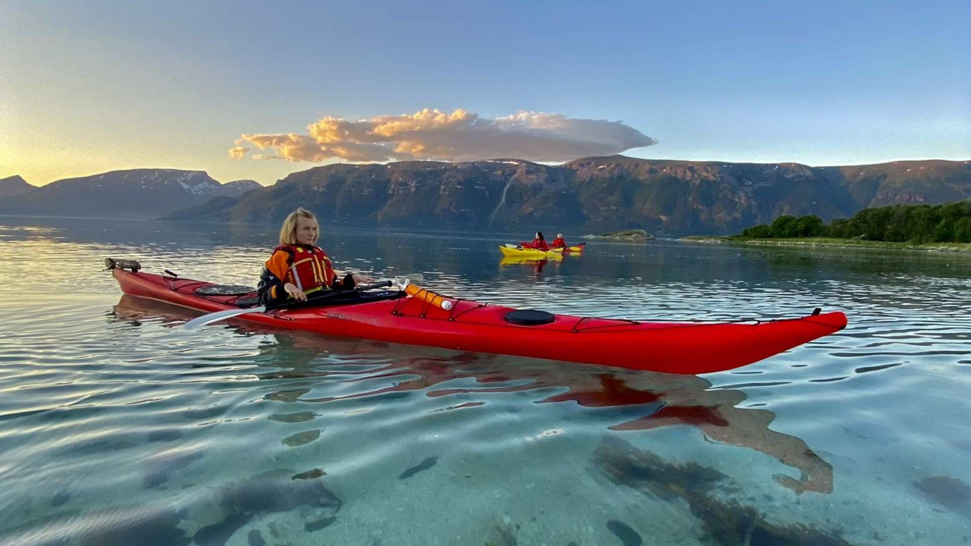 Midnight sun kayaking