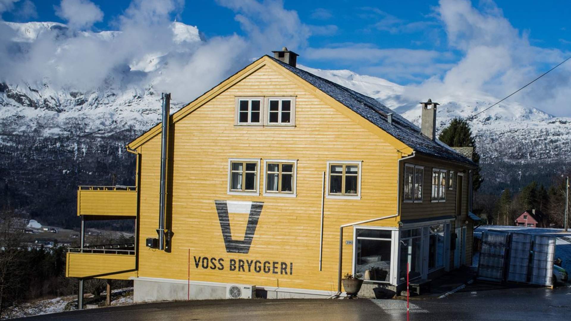 Tasting local beer in Voss