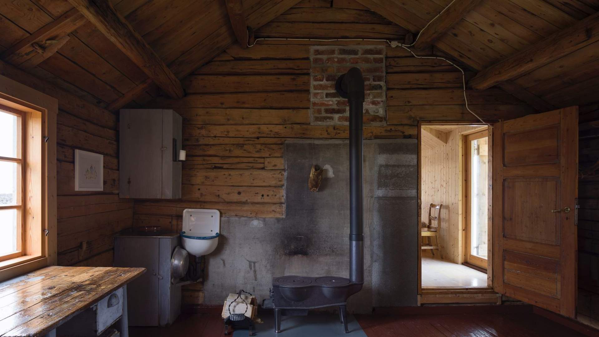 Inside one of the Fisherman's Cabin