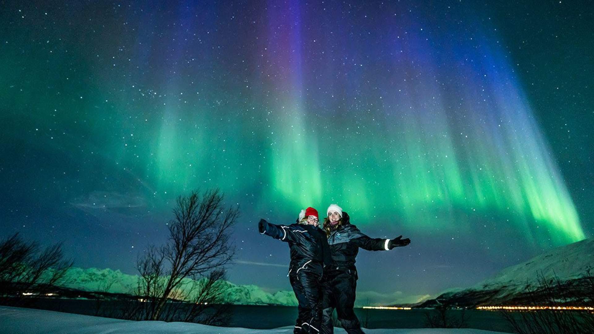Northern lights chase by minibus