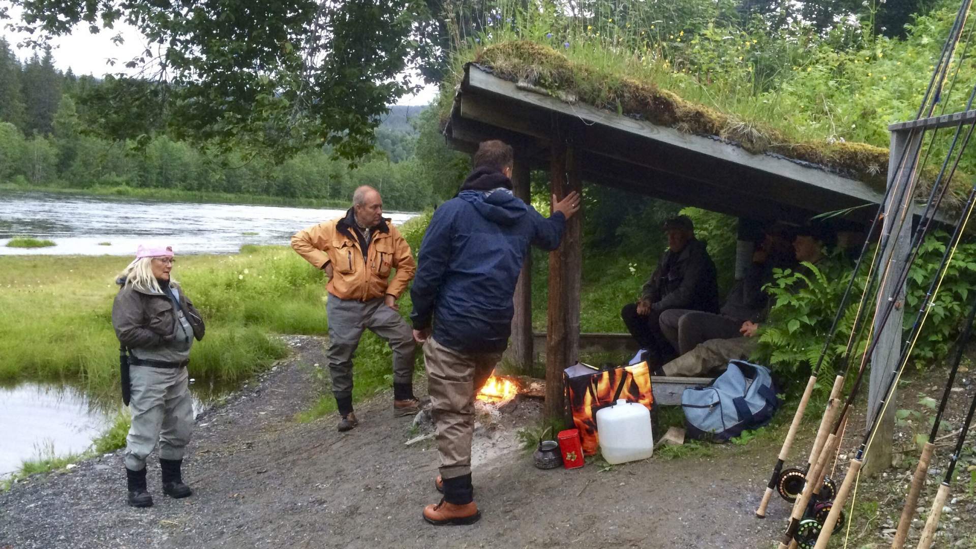 Salmon fishing at Korgen Camping