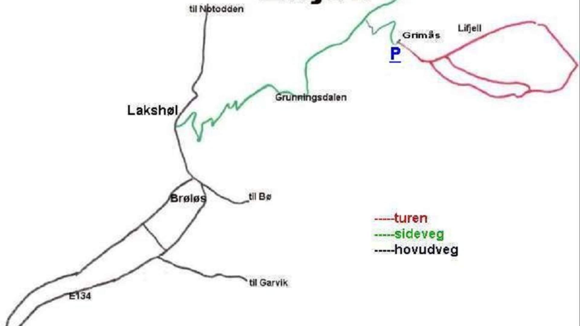 Kart til Lifjell