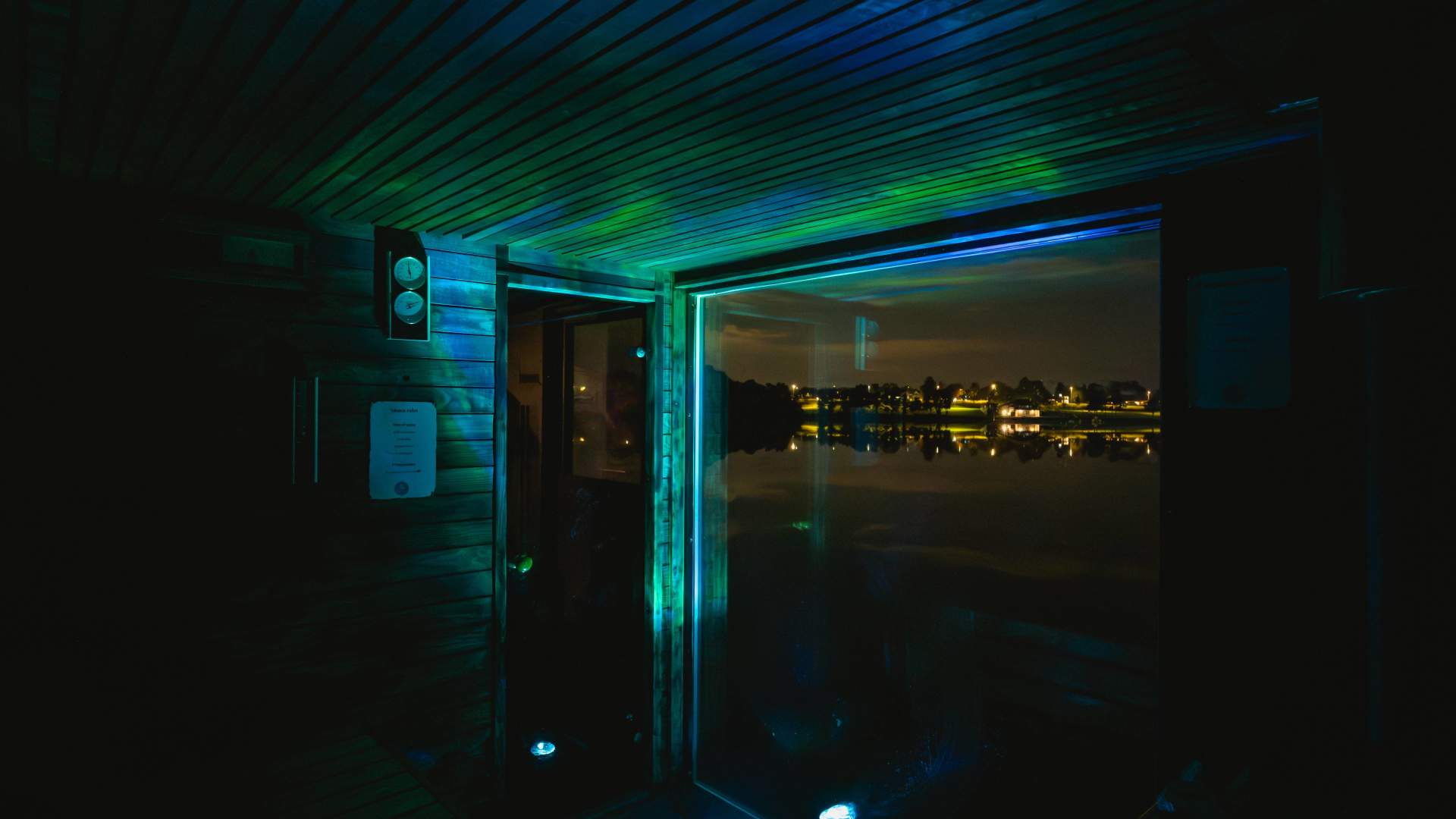 Nordlys lys i badstue - Aurora Sauna