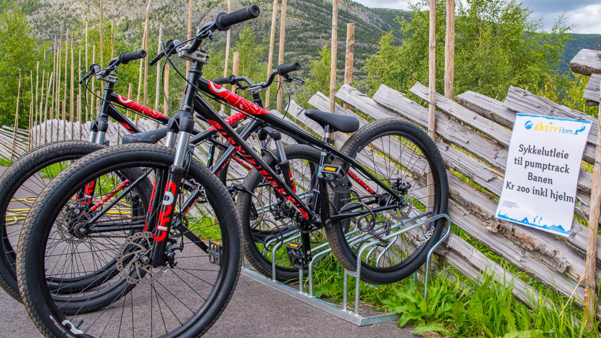 Lom Aktivitetspark - sykkelutleie til pumptrack - Aktiv i Lom