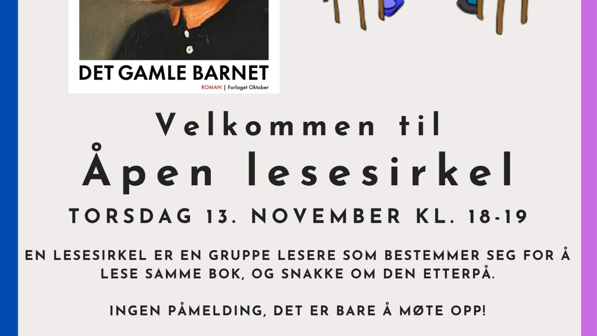 Åpen lesesirkel på biblioteket i Rakkestad