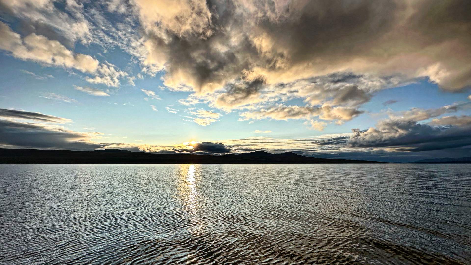 Solnedgang fra brygga på Haugen