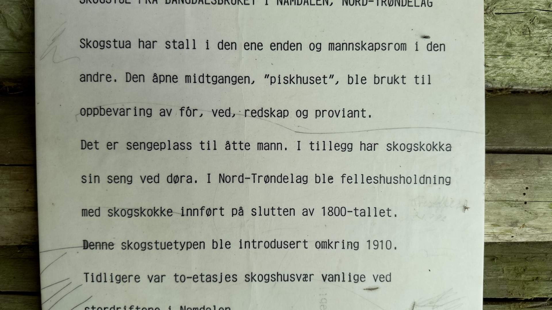 Infoskilt ved Bangdalskoie