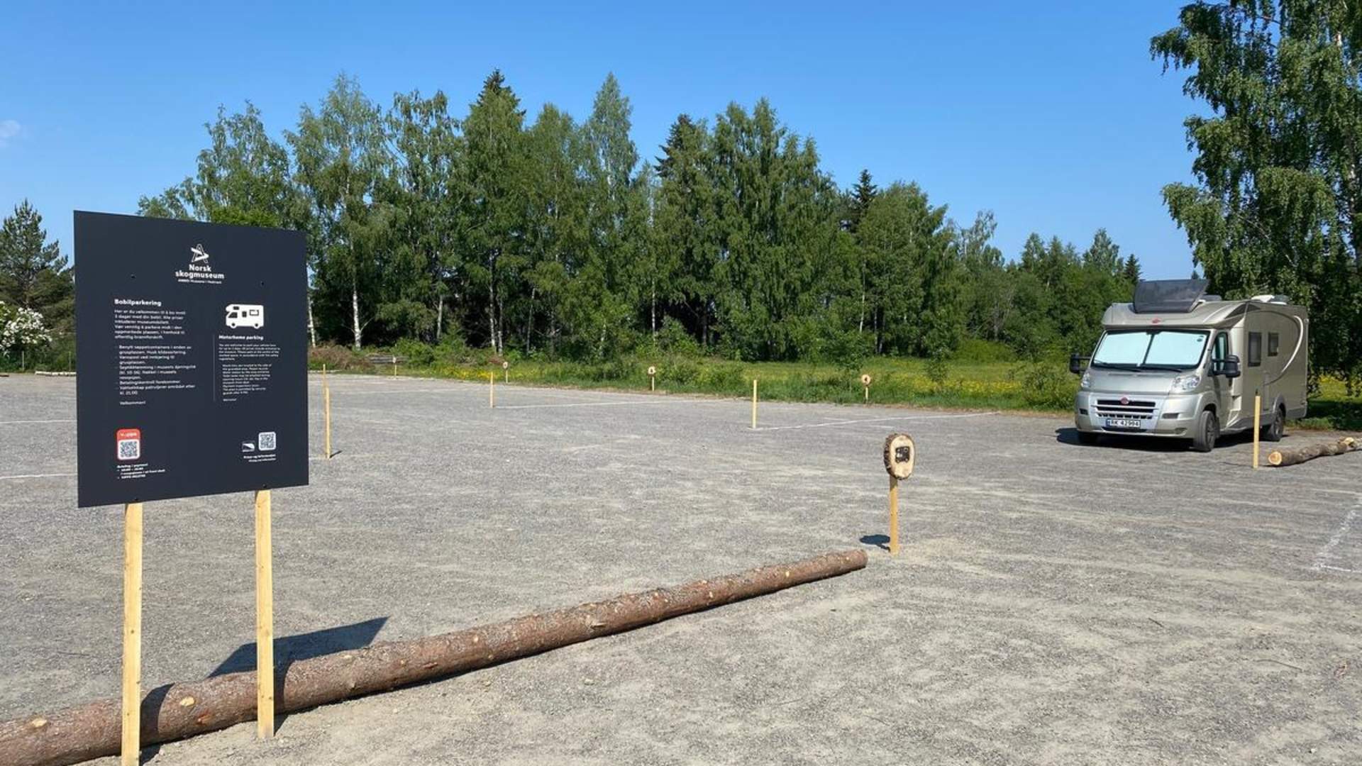 Bobilparkering på Anno Norsk skogmuseum