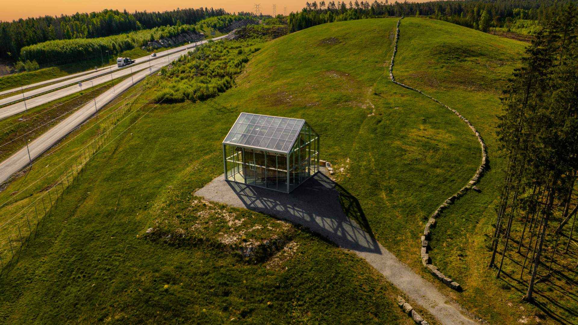 Vang-stua i glass og ramme