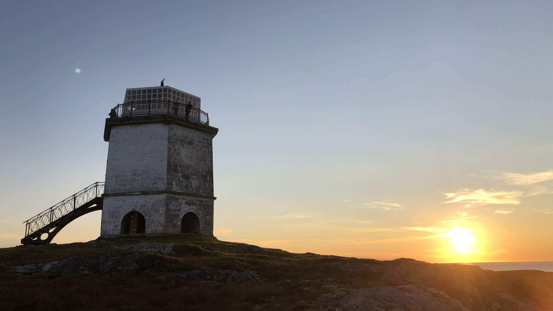 Solnedgang ved Villa Fyr i Flatanger