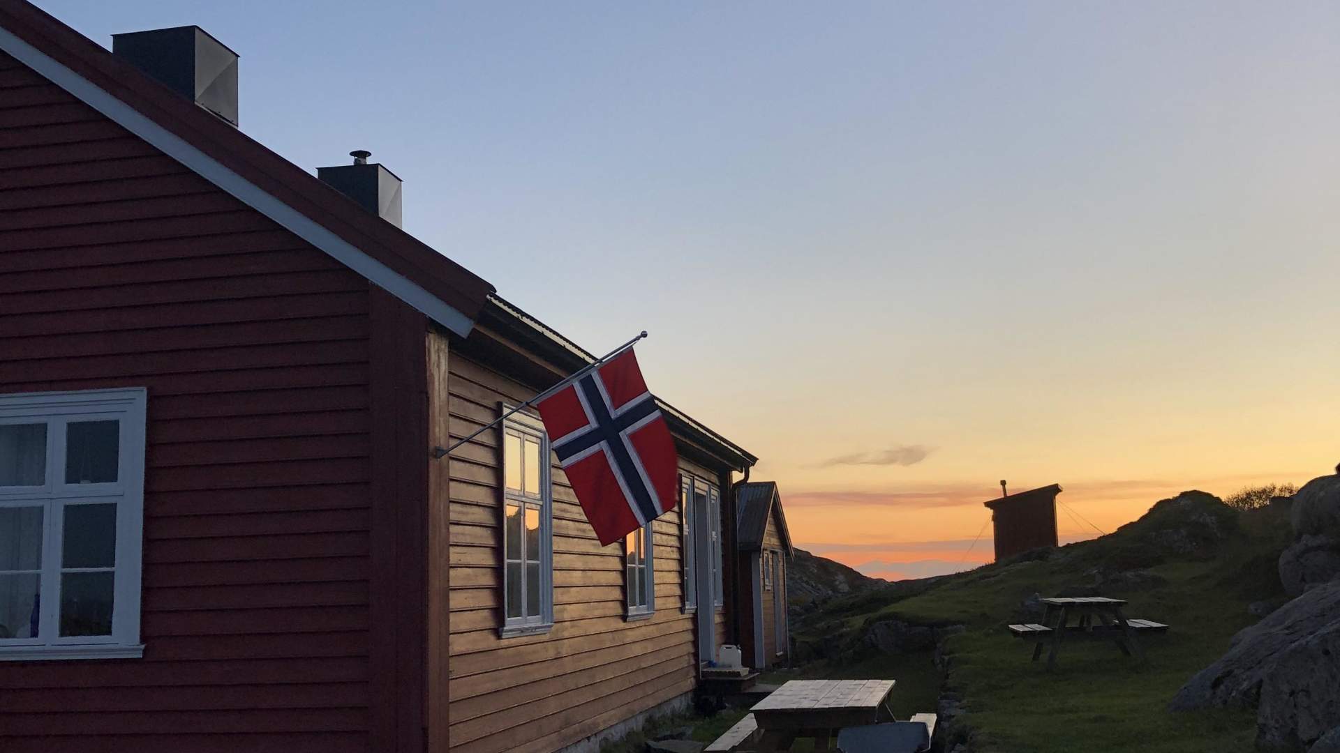 Fyrassistentboligen på Villa i solnedgang