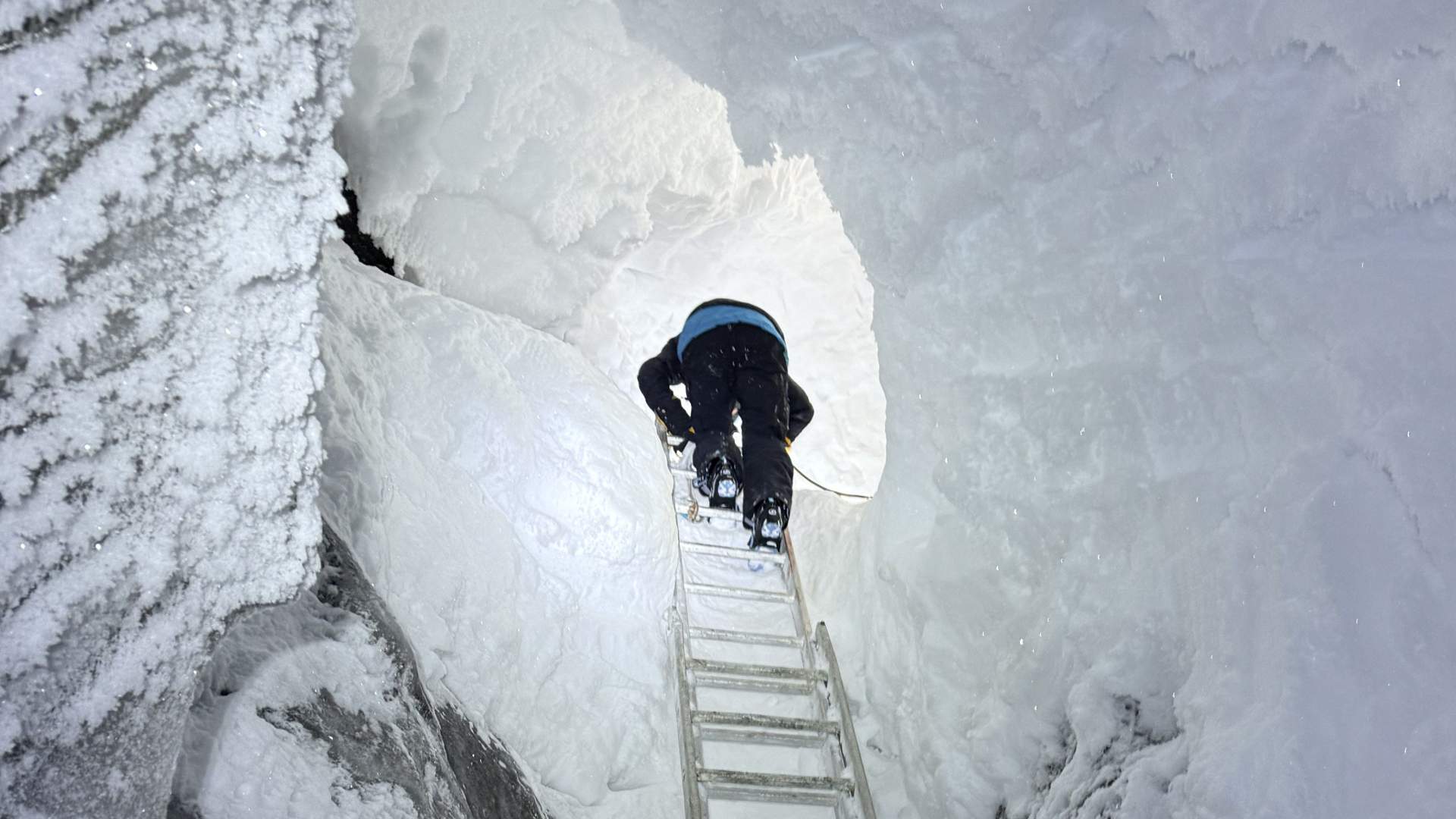Ice cave climbing ladder - Backyard Svalbard