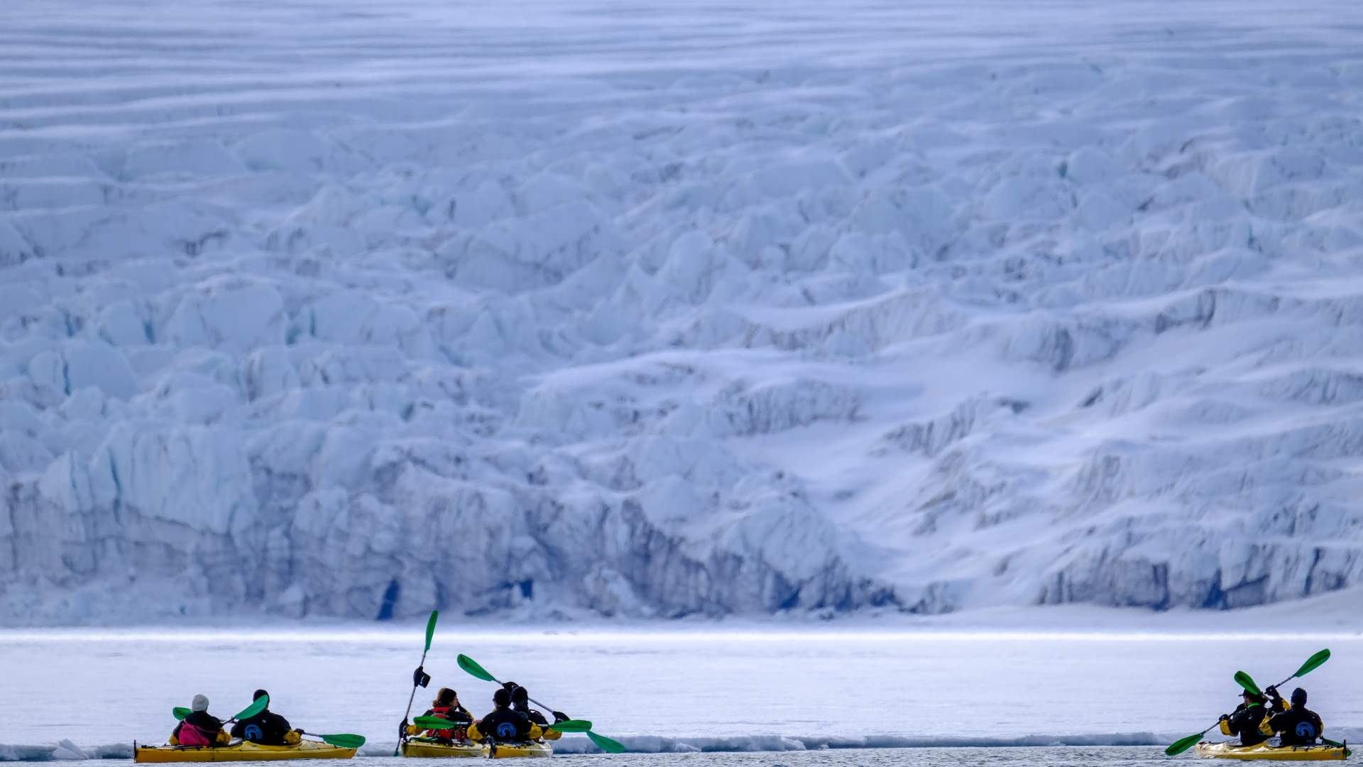 Kayaks glacier seaice 2