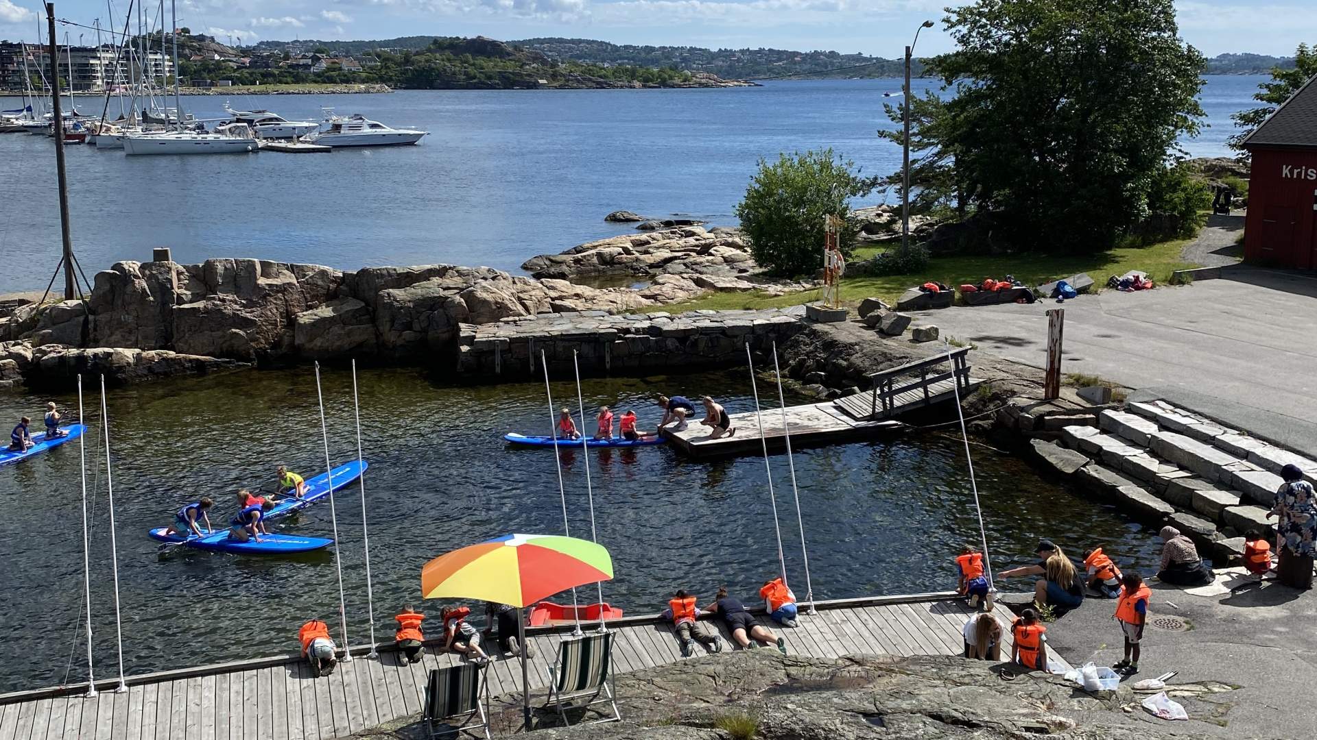 Summer cafe in Odderøya museum harbor