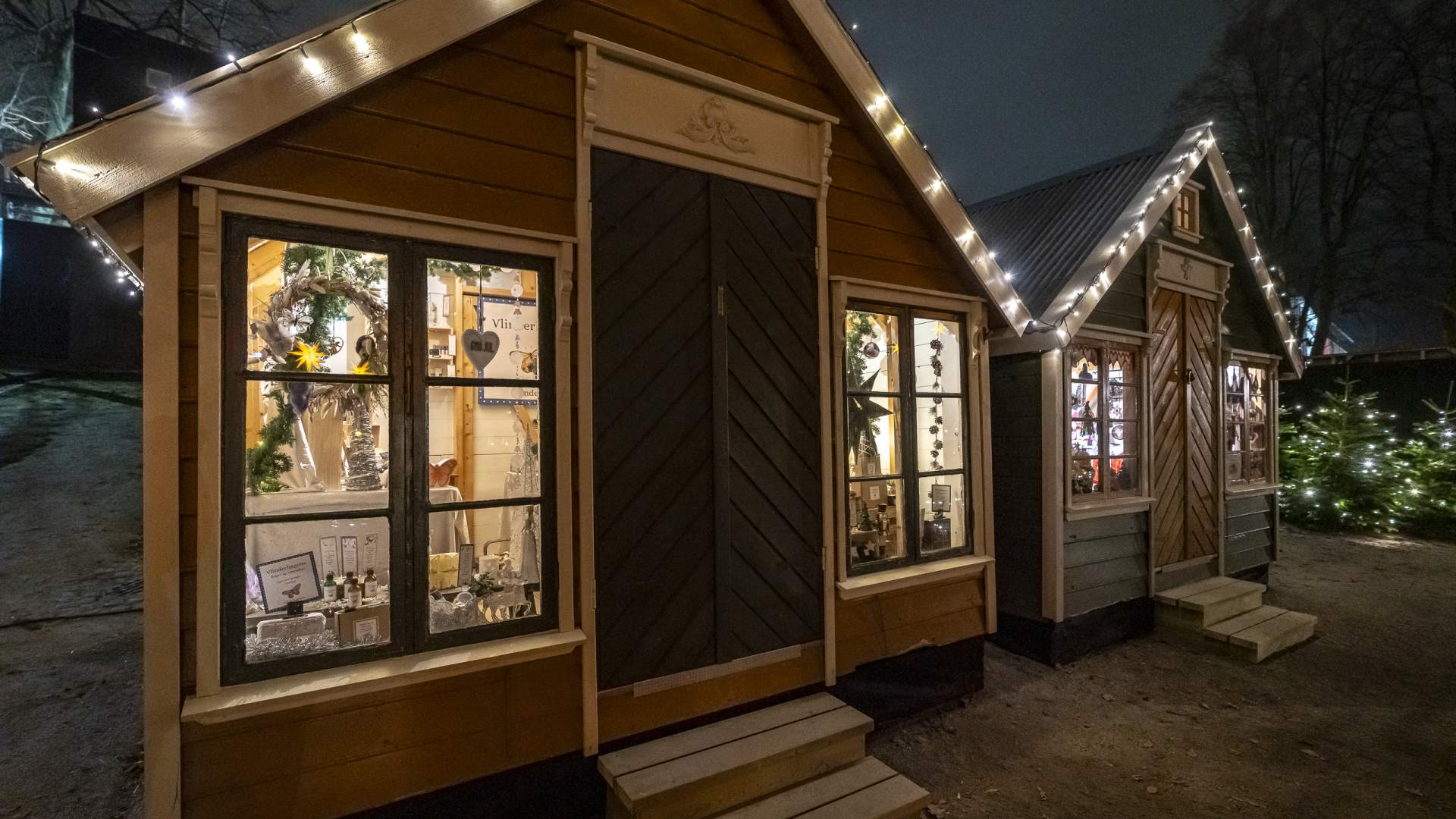 Christmas market in the city park in Stavanger