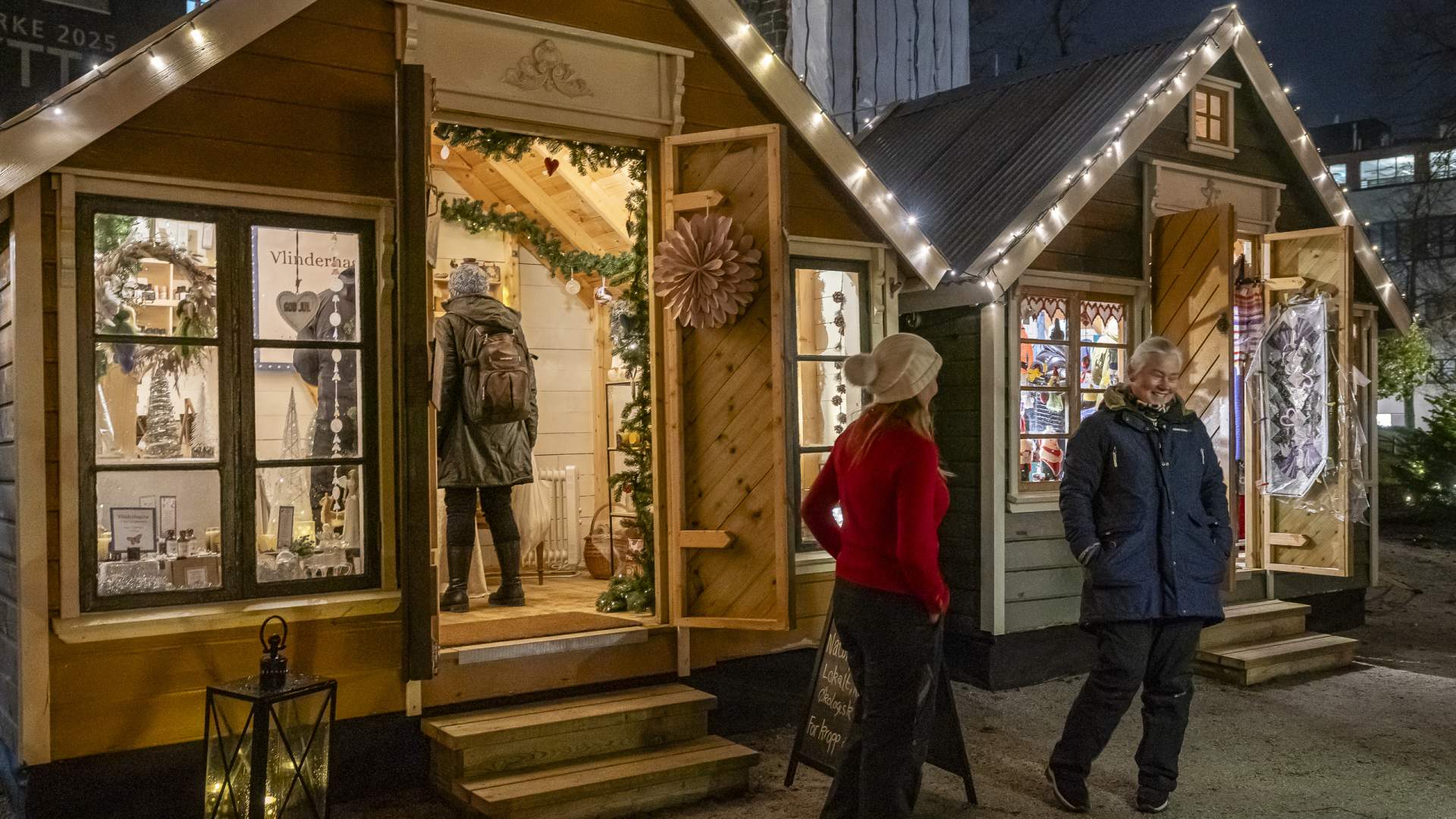Christmas market in the city park in Stavanger