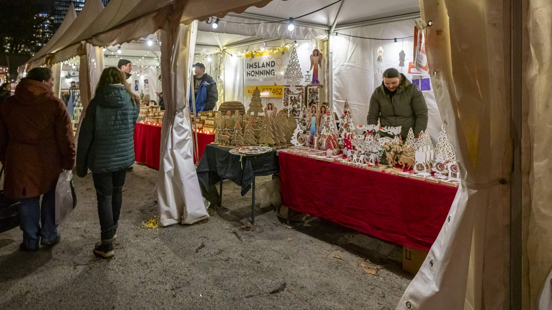 Christmas market in the city park in Stavanger