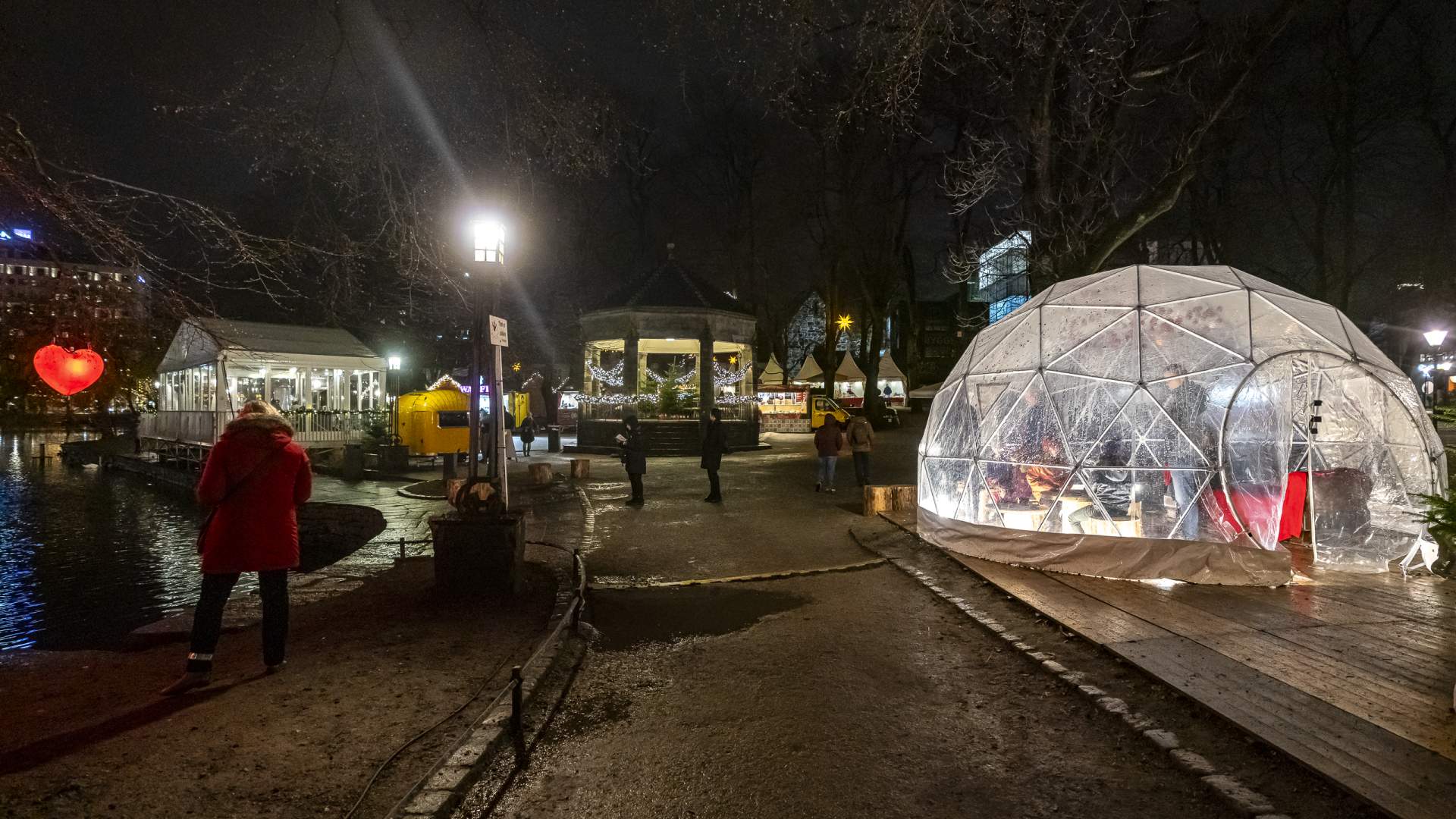 Christmas market in the city park in Stavanger