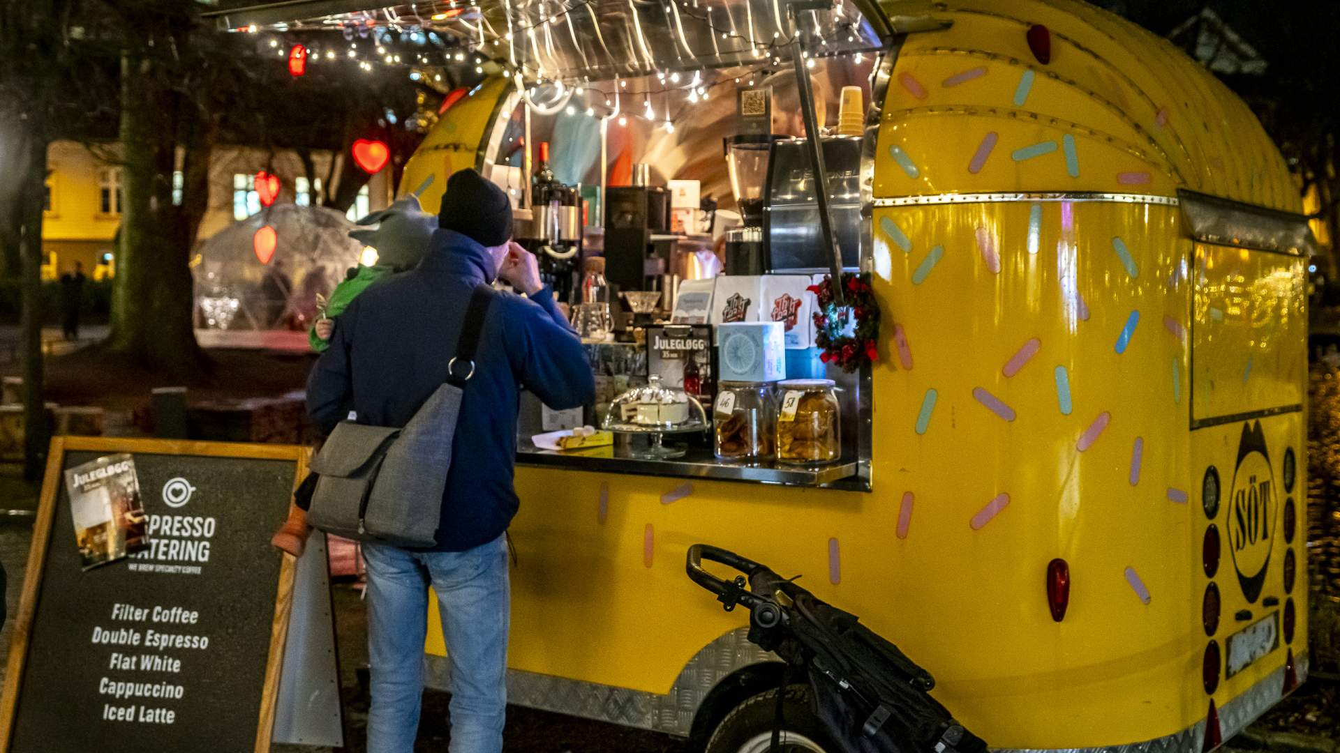 Christmas market in the city park in Stavanger
