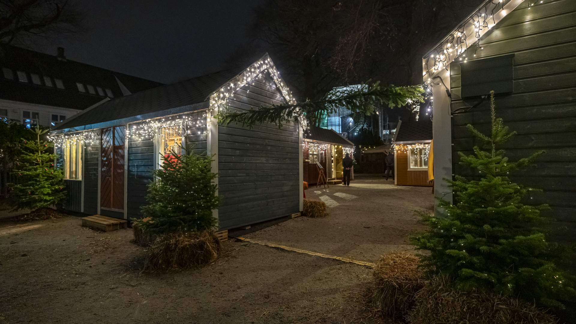 Christmas market in the city park in Stavanger