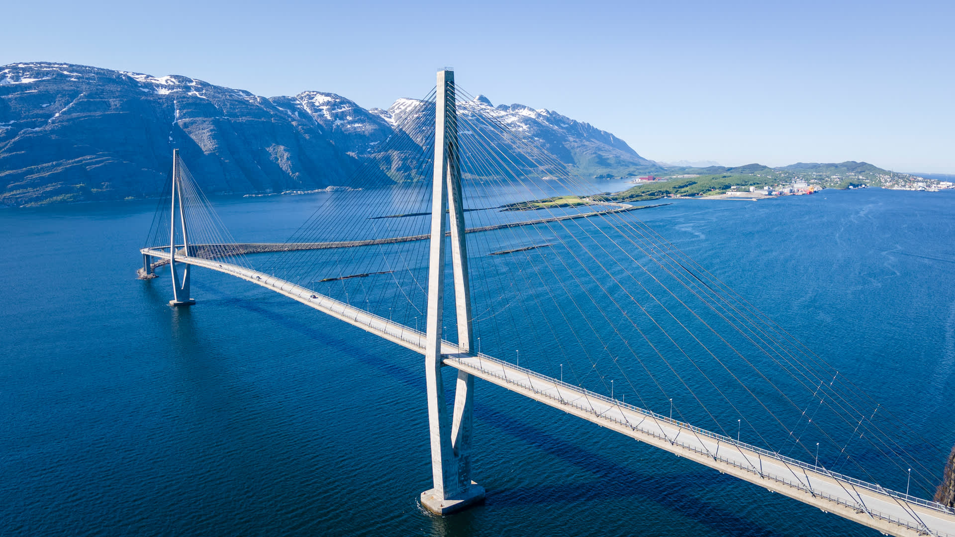 The Helgeland Bridge - elegant curved bridge_
