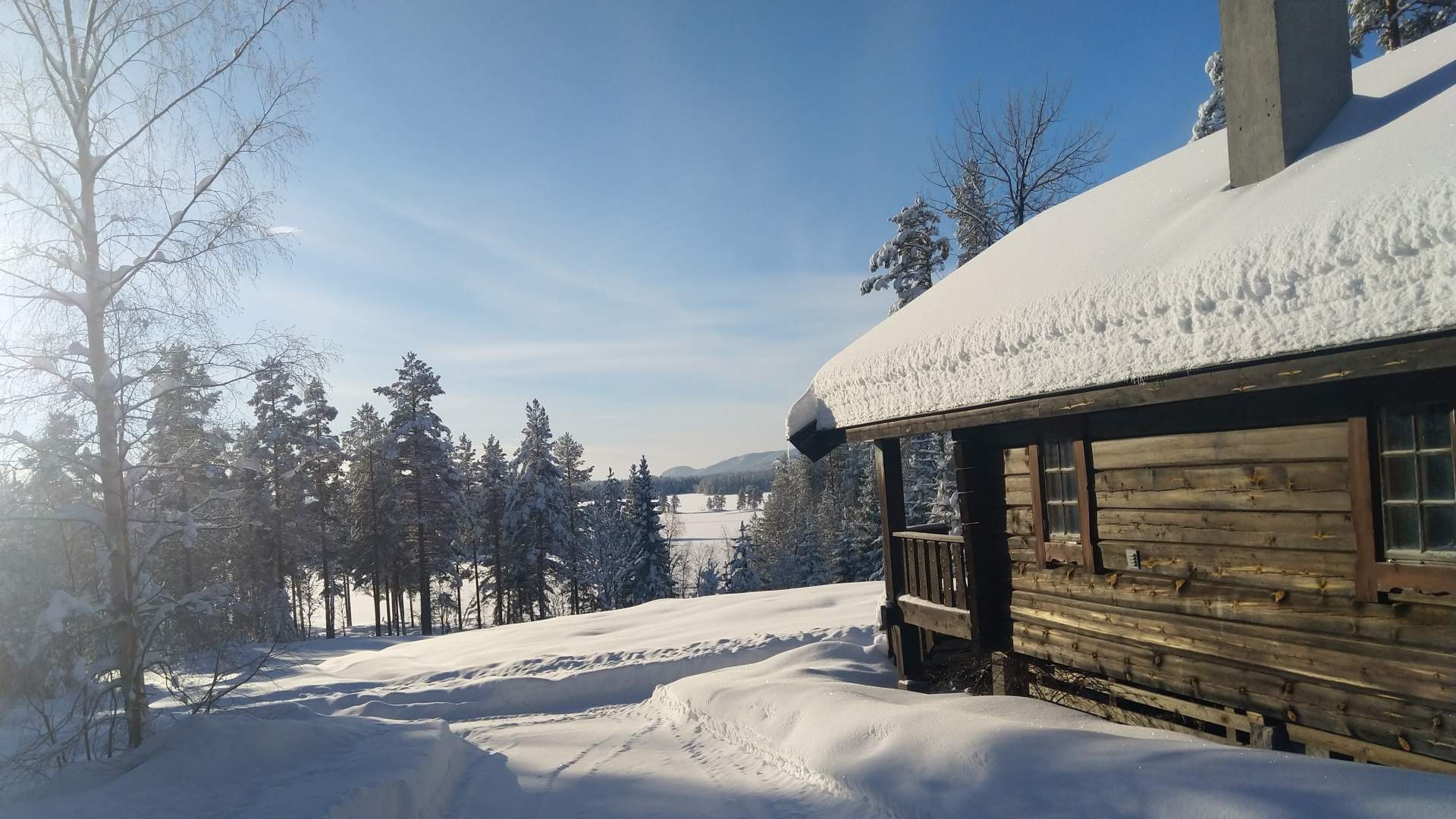 Vestland Kanoutleie Utsida vinter stor hytte
