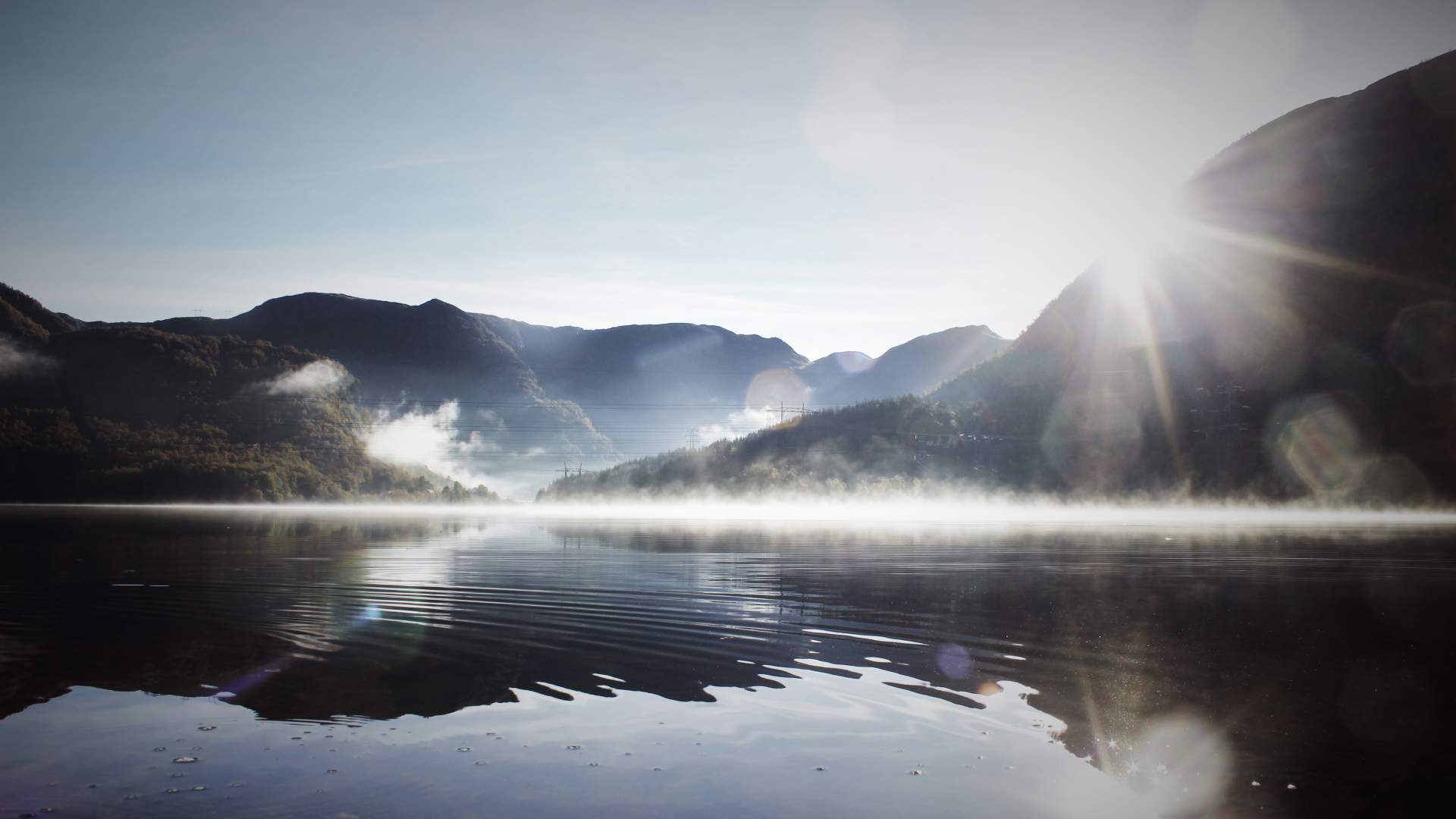 lake with fog 3