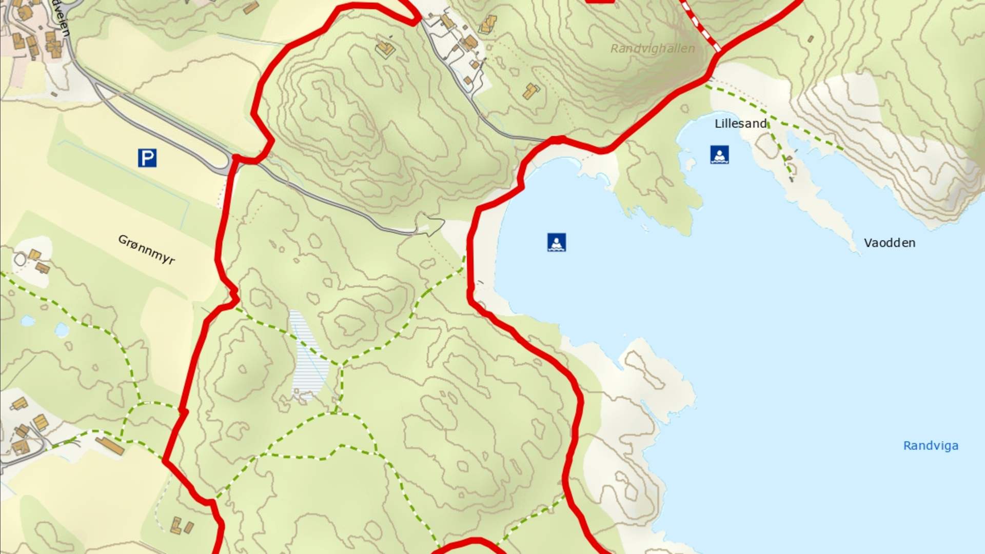 Kart over Ranvikkallen