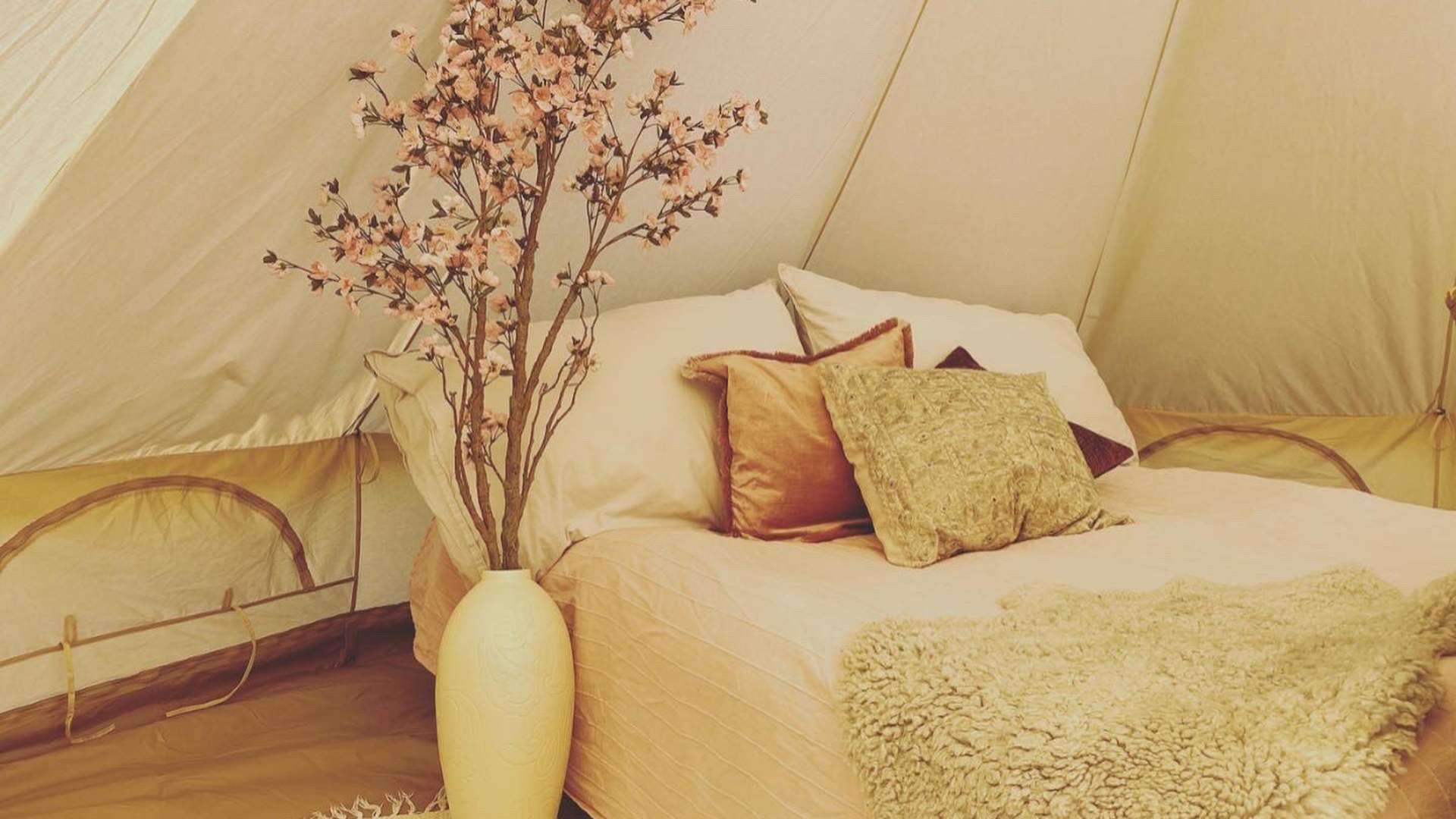 seng i glampingtelt