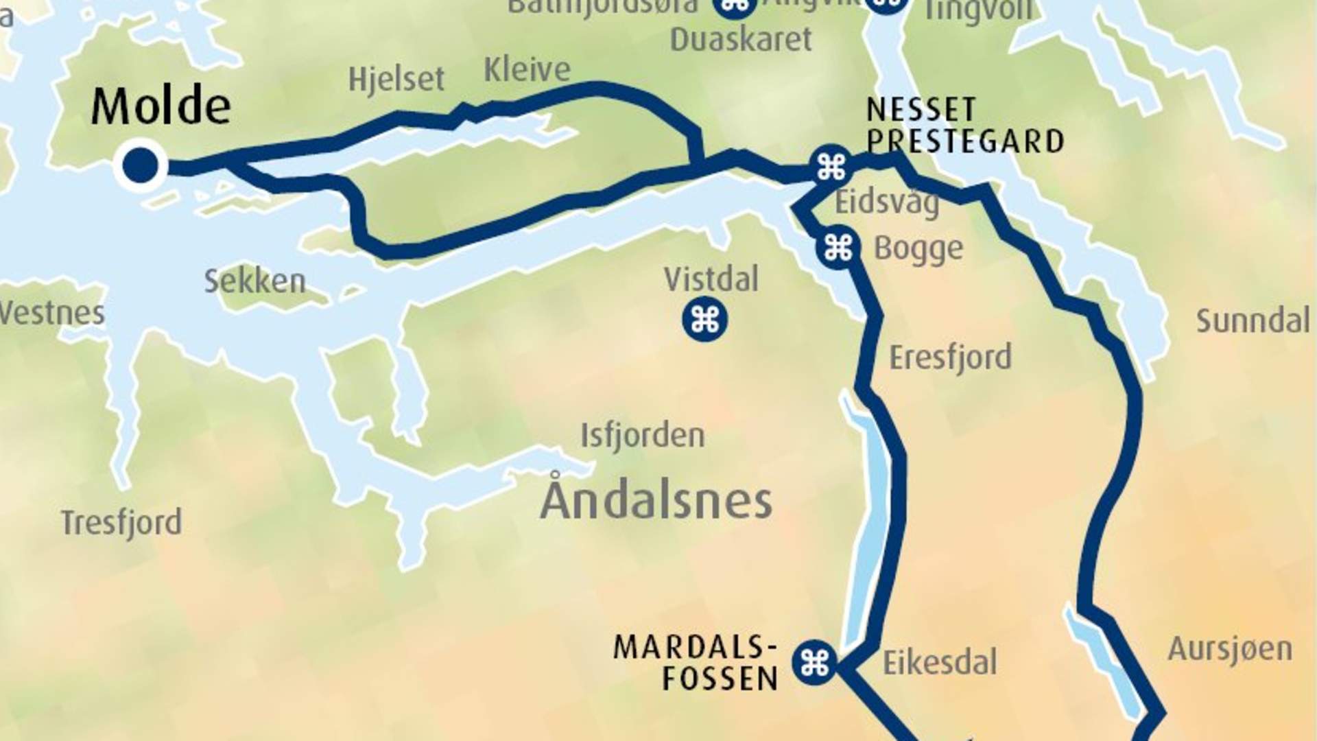Turforslag med bil fra Molde: Mardalsfossen og Aursjøveien