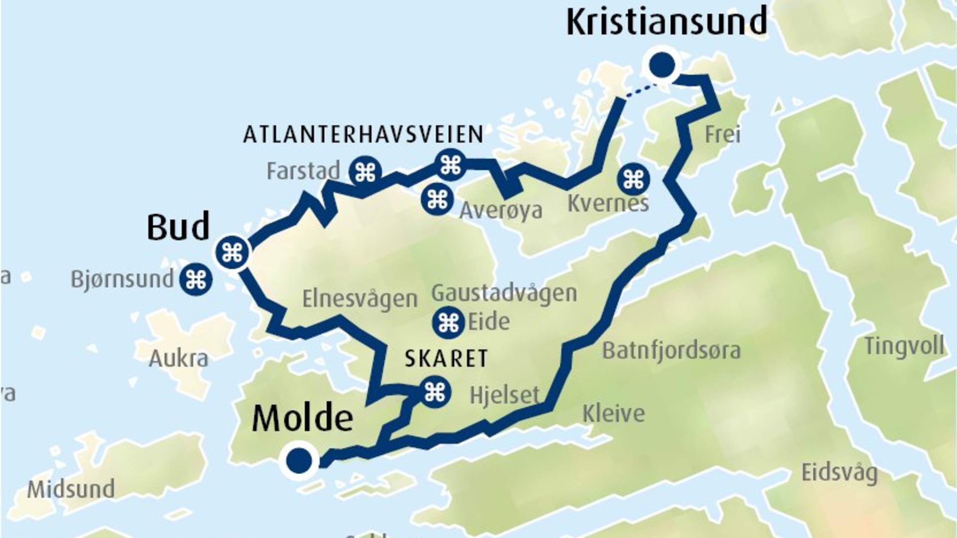 Tourvorschlag mit Auto von Molde - Atlantiksraβe und Bud